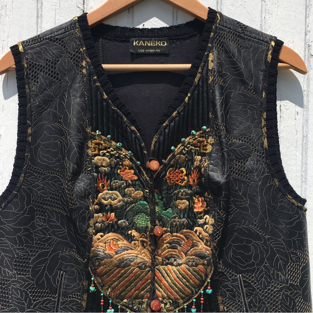 JANET KANEKO LEATHER VEST - Picture 3 of 7